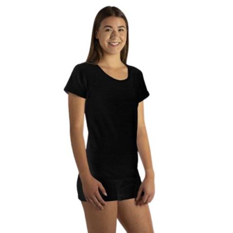 Tee-shirt anti-ondes Wavesafe pour femme coton bio encolure ronde manches courtes  | Noir