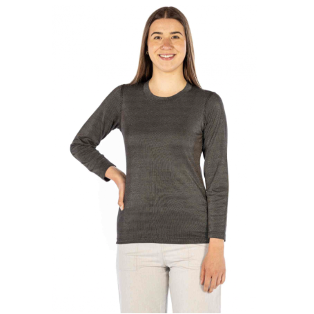 Tee-shirt anti-ondes Wavesafe pour femme coton bio manches longues | Noir