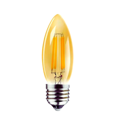 Ampoule LED E27 4 W "Flamme" | C35 - verre ambré